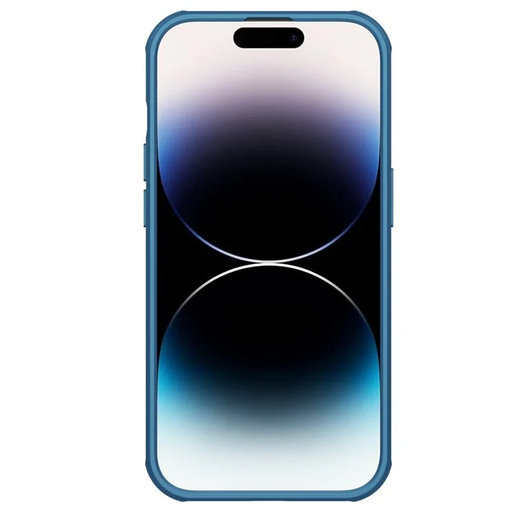 NILLKIN Super Frosted Shield Pro for iPhone 15 Pro Phone Case PC Matte Phone Cover (Logo Hole Design) - Blue