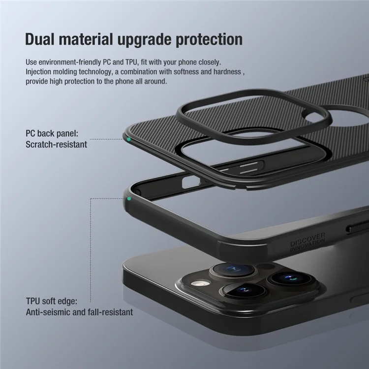 NILLKIN Super Frosted Shield Pro for iPhone 15 Pro Phone Case PC Matte Phone Cover (Logo Hole Design) - Blue