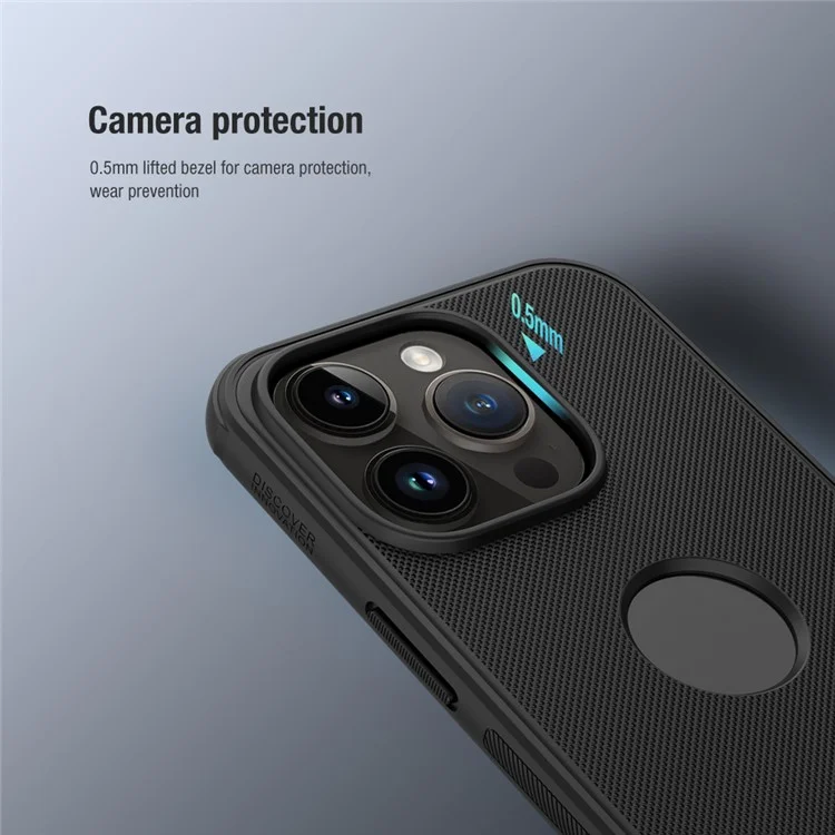 NILLKIN Super Frosted Shield Pro for iPhone 15 Pro Phone Case PC Matte Phone Cover (Logo Hole Design) - Blue