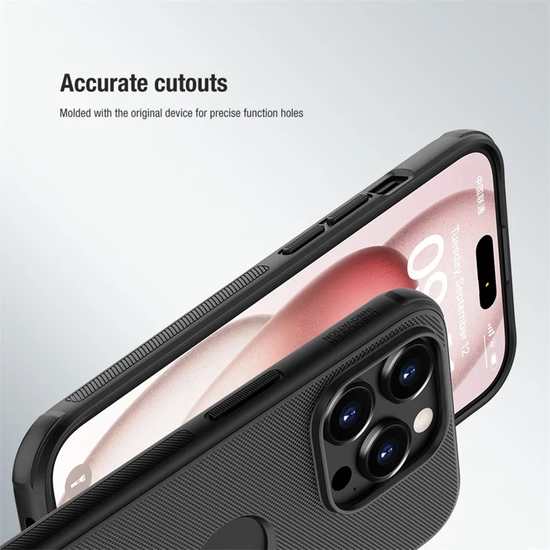 NILLKIN Super Frosted Shield Pro for iPhone 15 Pro Phone Case PC Matte Phone Cover (Logo Hole Design) - Grey