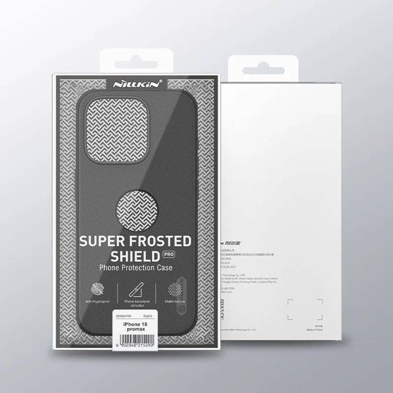 NILLKIN Super Frosted Shield Pro for iPhone 15 Pro Phone Case PC Matte Phone Cover (Logo Hole Design) - Grey