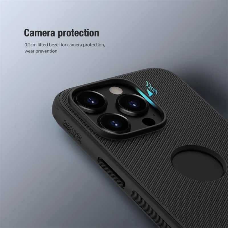 NILLKIN Super Frosted Shield Pro for iPhone 15 Pro Phone Case PC Matte Phone Cover (Logo Hole Design) - Grey