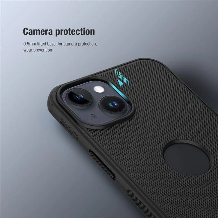 NILLKIN Super Frosted Shield Pro for iPhone 15 Case Anti-scratch Matte PC Cover (Logo Hole Design) - Blue