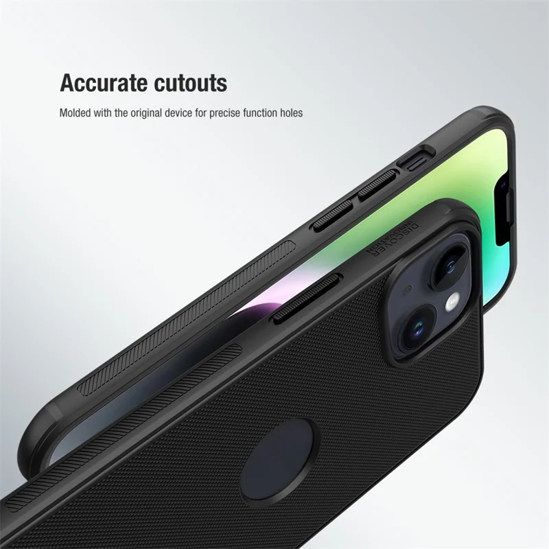 NILLKIN Super Frosted Shield Pro for iPhone 15 Case Anti-scratch Matte PC Cover (Logo Hole Design) - Black
