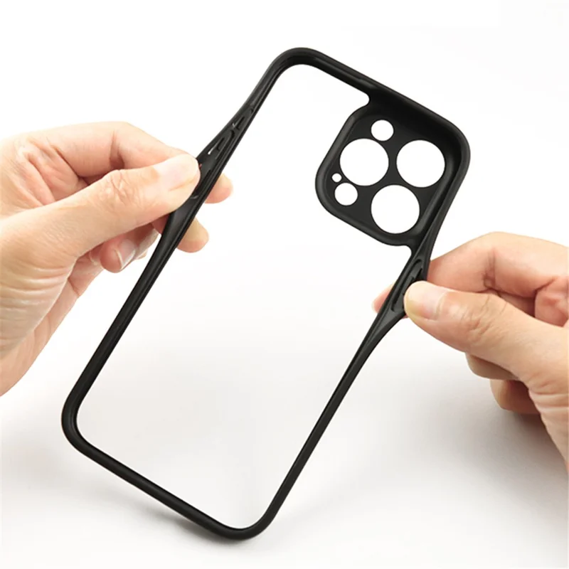 For iPhone 15 Pro Max Case Slim-Fit TPU + PC Clear Cover Dustproof Phone Shell