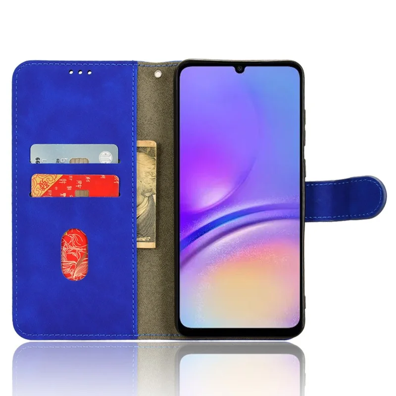 For Samsung Galaxy A05 4G Case Anti-drop Leather Phone Cover Wallet with Stand Function - Blue