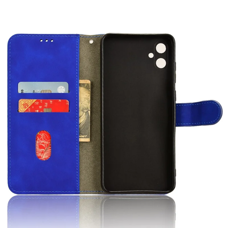 For Samsung Galaxy A05 4G Case Anti-drop Leather Phone Cover Wallet with Stand Function - Blue