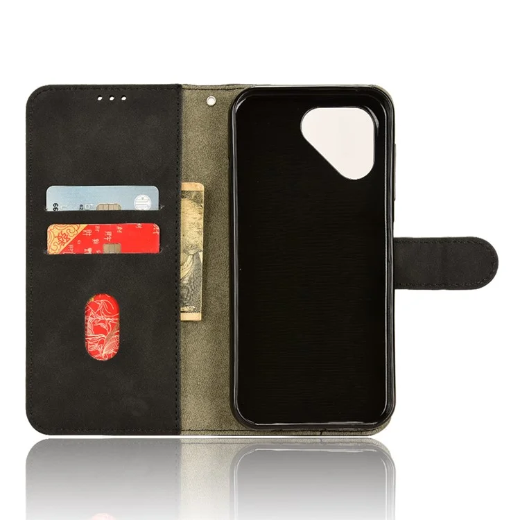 Für Fairphone 5 Hülle Geldbörse Ständer Stoßfest Lederhülle - Schwarz