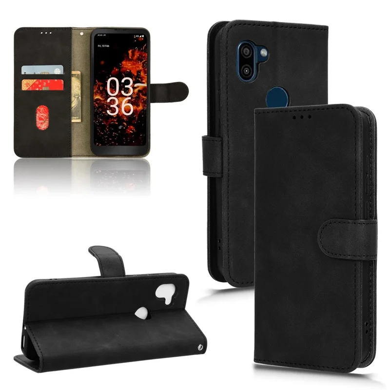 For Orbic Fun+ 4G Case Wallet Stand PU Leather Phone Cover - Black