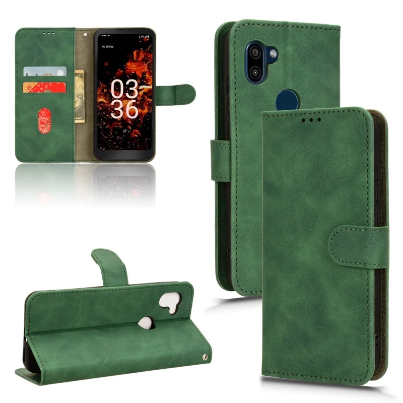 For Orbic Fun+ 4G Case Wallet Stand PU Leather Phone Cover - Green
