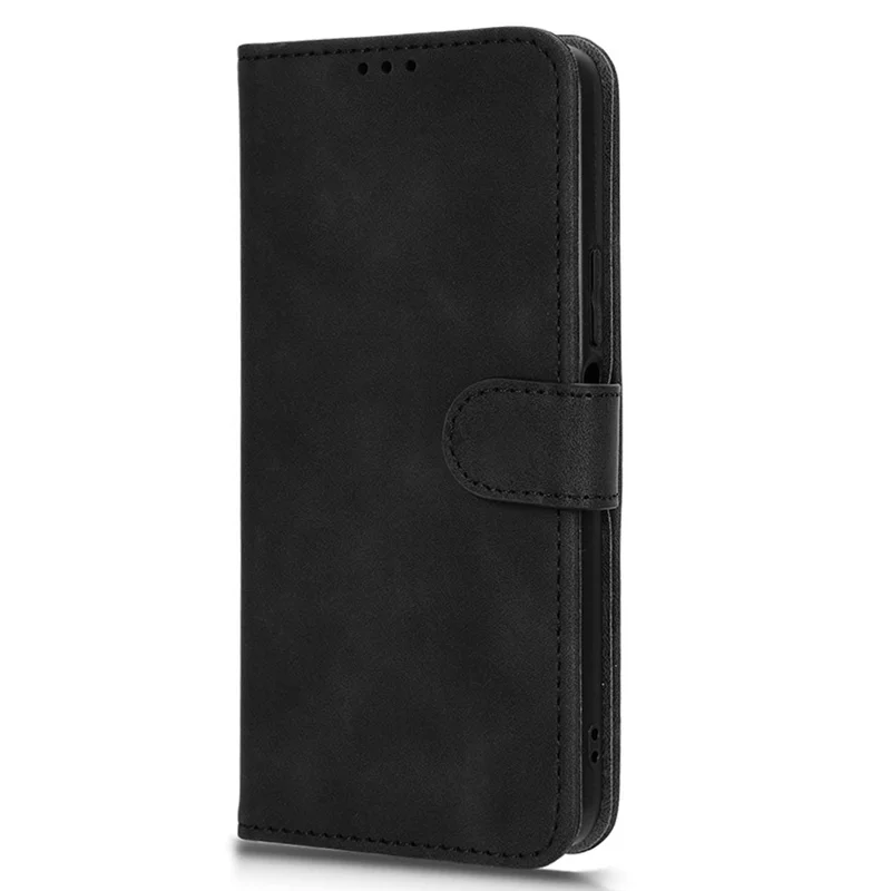 Funda para teléfono For Honor X6a 4G con piel suave y función de cartera con soporte - Negro