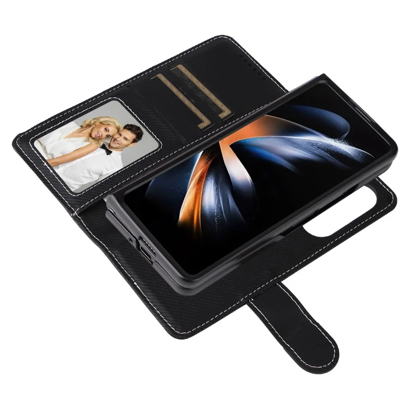 For Samsung Galaxy Z Fold5 5G Case Detachable PU Leather Wallet Phone Case - Black