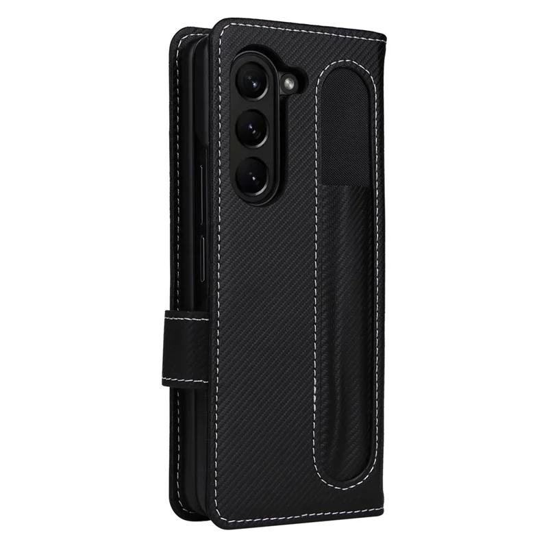For Samsung Galaxy Z Fold5 5G Case Detachable PU Leather Wallet Phone Case - Black