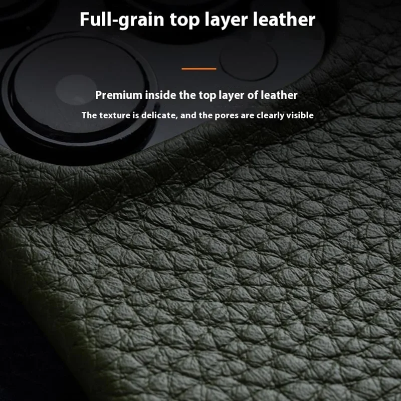 MELKCO For iPhone 15 Plus Case Genuine Cow Leather Coated PC Magnetic Phone Cover - Dark Blue