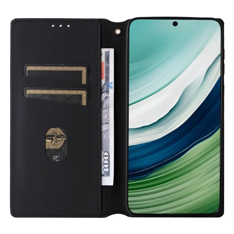 Per Huawei Mate 60 Pro / Pro+ Cover Romboidale Impresso Portafoglio in Pelle PU Custodia per Telefono - Blu