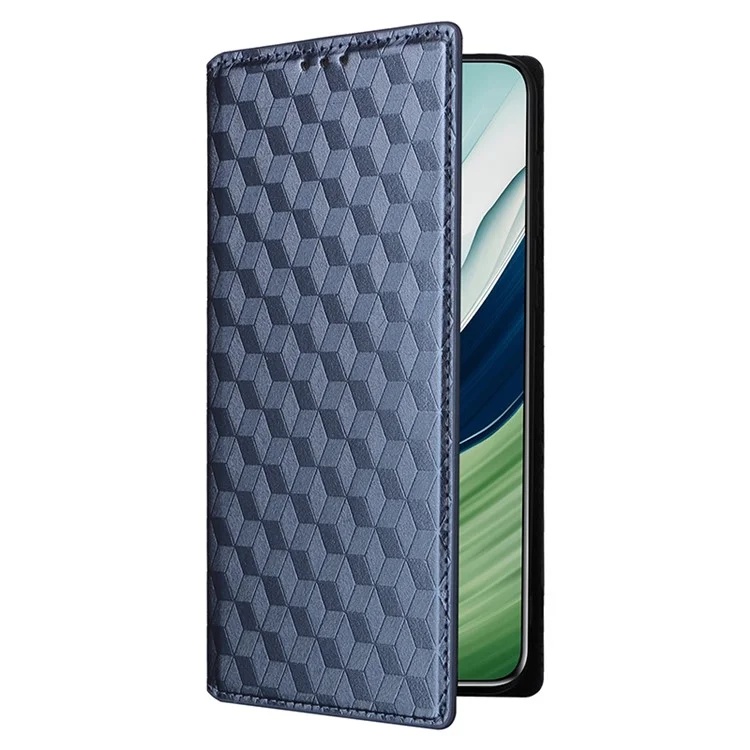 Per Huawei Mate 60 Pro / Pro+ Cover Romboidale Impresso Portafoglio in Pelle PU Custodia per Telefono - Blu