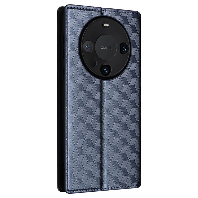 Per Huawei Mate 60 Pro / Pro+ Cover Romboidale Impresso Portafoglio in Pelle PU Custodia per Telefono - Blu