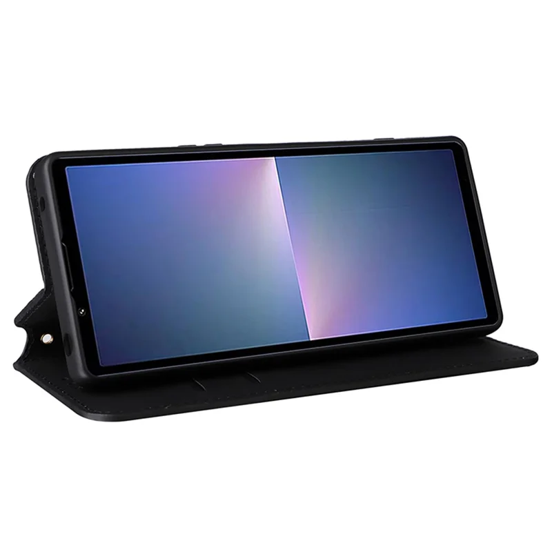 Para Capa Sony Xperia 5 V Rombóide Impressa Carteira de Couro PU Capa de Telefone - Preto