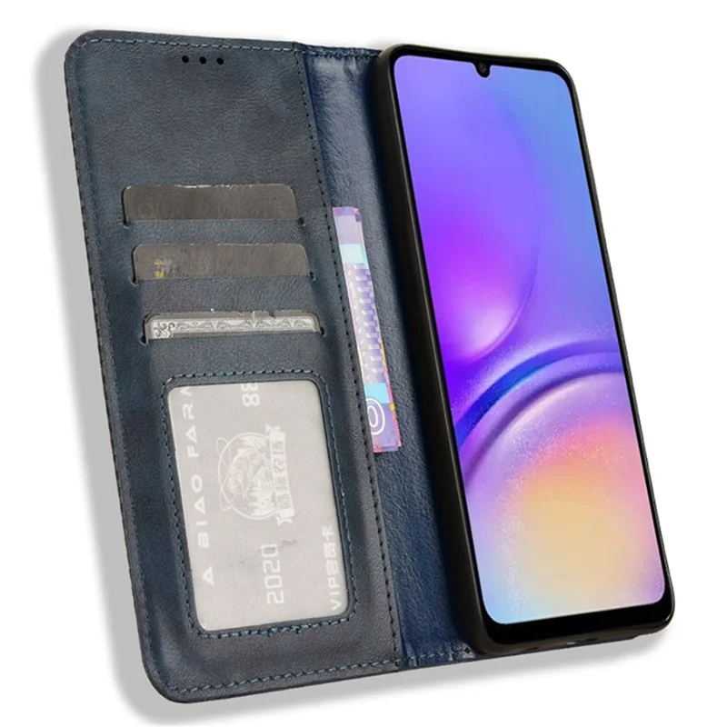 For Samsung Galaxy A05 4G Case Shockproof PU Leather Wallet Stand Phone Cover - Blue