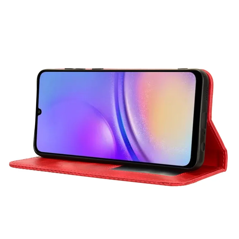 Чехол для Samsung Galaxy A05 4G, ударопрочный, из искусственной кожи с бумажником и подставкой, цвет: красный