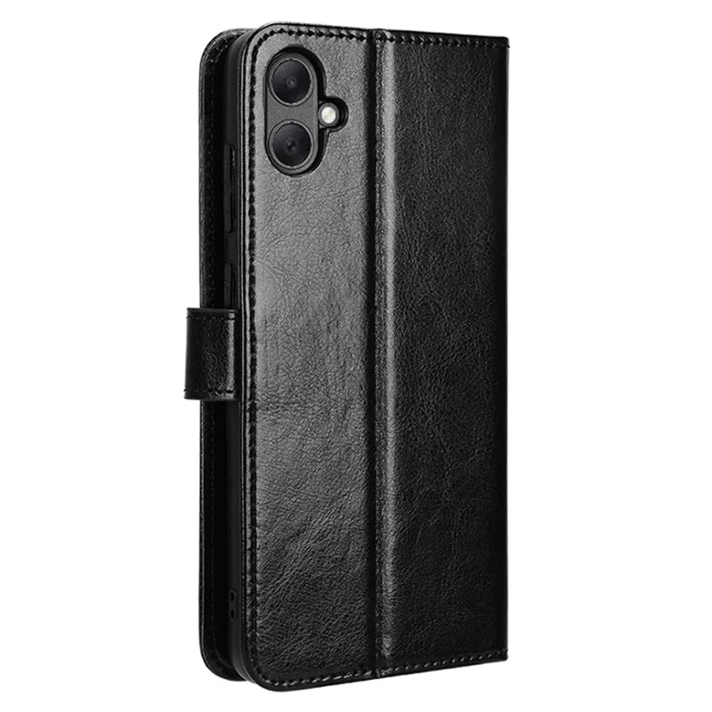 Pour Coque Samsung Galaxy A05 4G Crazy Horse Texture Cuir Portefeuille Stand Housse de Téléphone - Noir