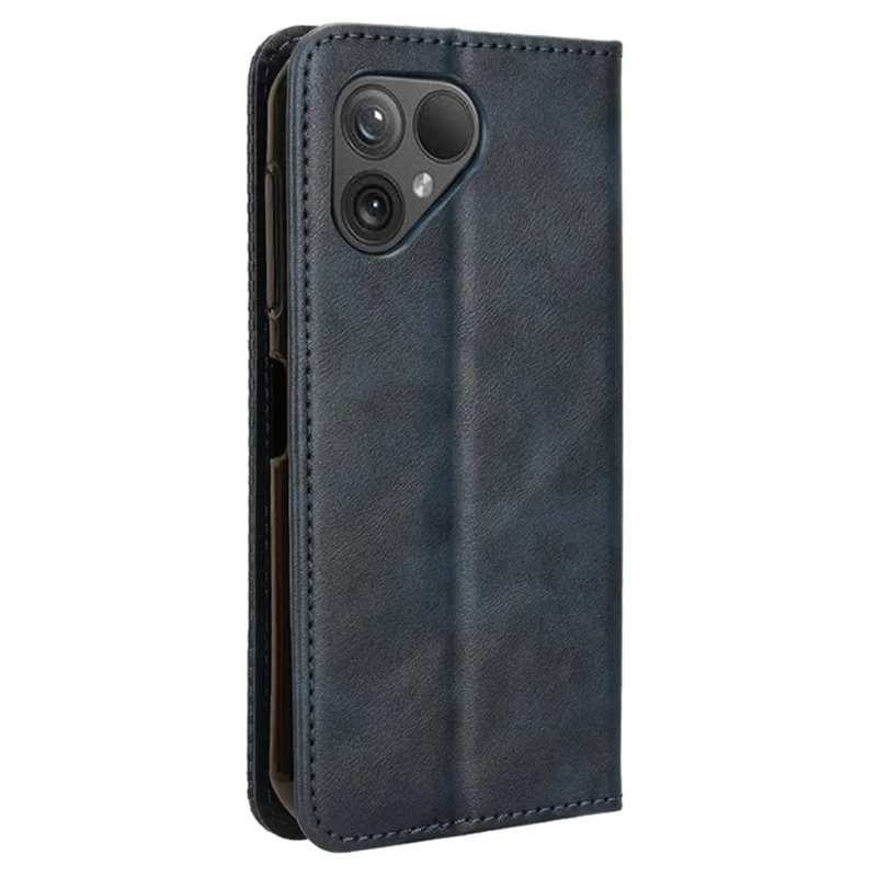Capa para Fairphone 5 com suporte de telefone Capa de couro sintético retrô com carteira e carcaça magnética - Azul