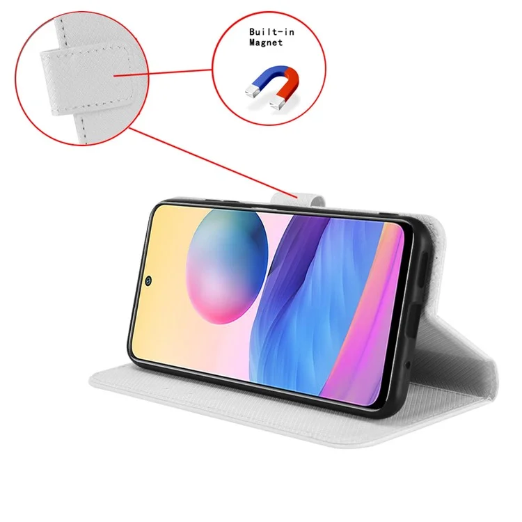 Für Fairphone 5 Hülle Diamond Texture Stand Phone Wallet PU Leder Cover - Weiß