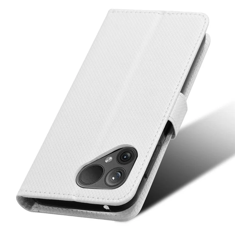 Für Fairphone 5 Hülle Diamond Texture Stand Phone Wallet PU Leder Cover - Weiß