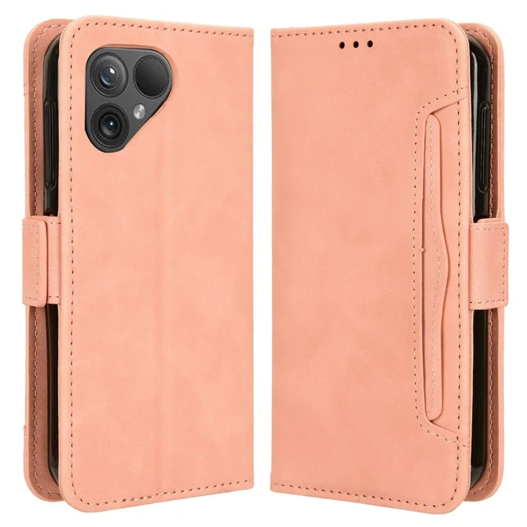 Für Fairphone 5 Hülle Anti-Kratzer Folio Klapphülle PU-Leder Handyhülle - Pink