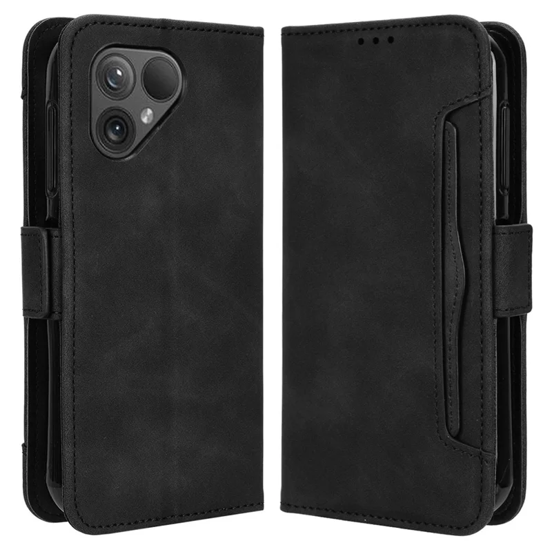 Для Fairphone 5 Чехол Анти-царапины Folio Flip PU Кожаный Чехол-Кошелек - Черный