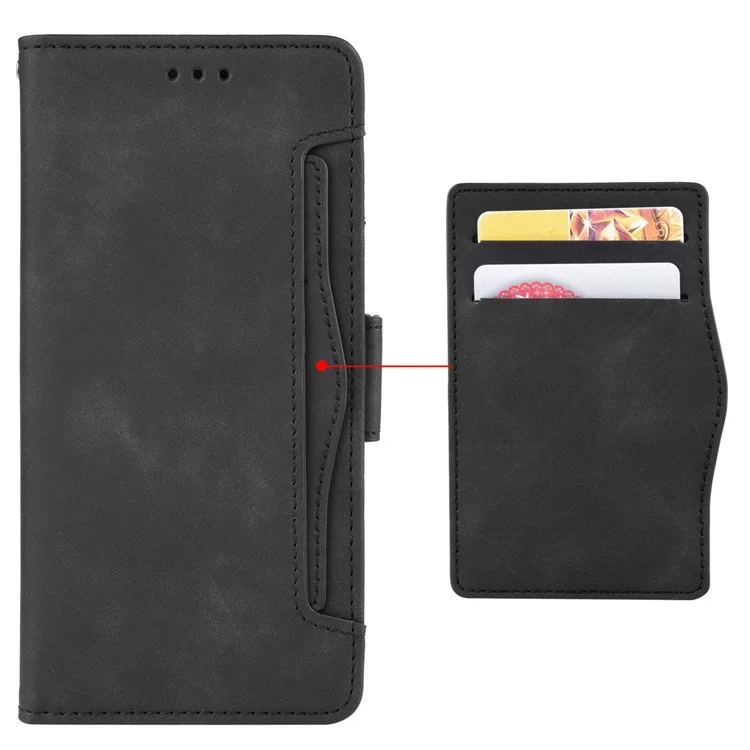 Für iPhone 15 Pro Max Case PU-Leder Geldbörse Stoßfest Standtelefon-Cover - Schwarz