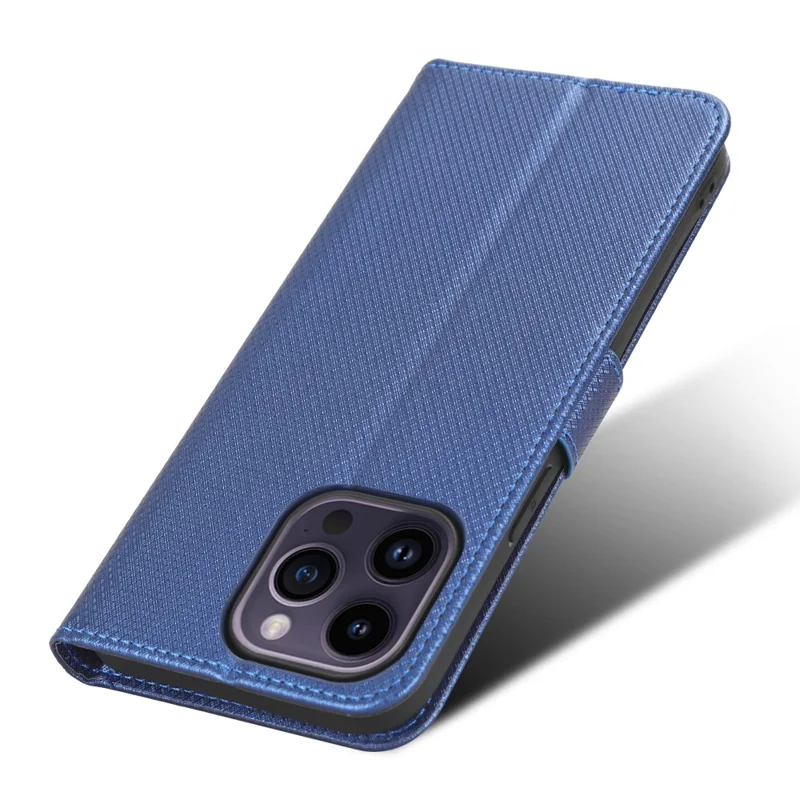 Para iPhone 15 Pro Stand Leather Phone Case Protective Phone Cover - Azul