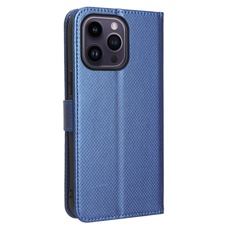Para iPhone 15 Pro Stand Leather Phone Case Protective Phone Cover - Azul