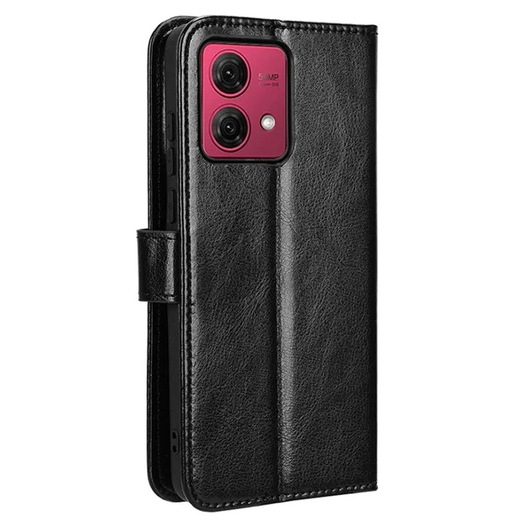 Für Motorola Moto G84 5G Case Anti-drop PU-Leder-Brieftasche Flip-Ständer Handyhülle - Schwarz