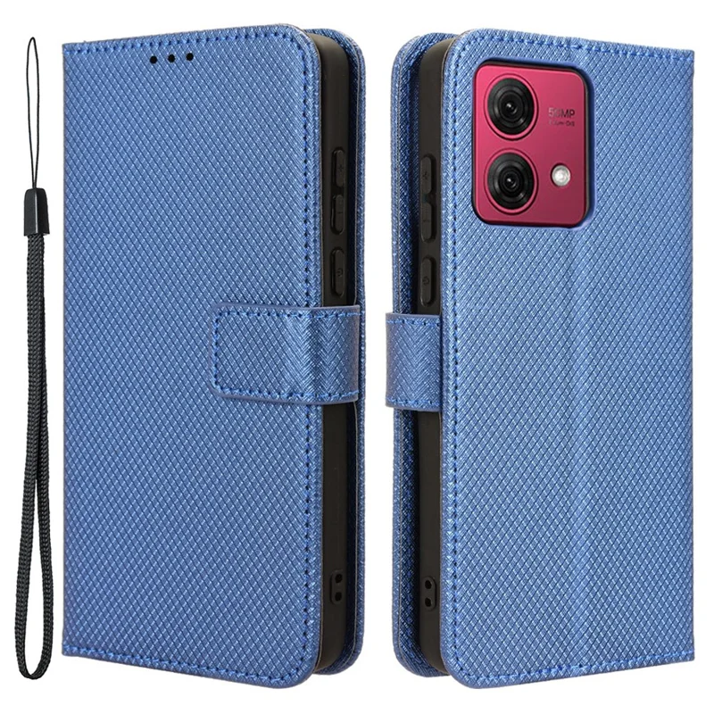 Pour Motorola Moto G84 5G Étui Slim-Fit en cuir Shell Stand Wallet Magnetic Phone Cover - Bleu