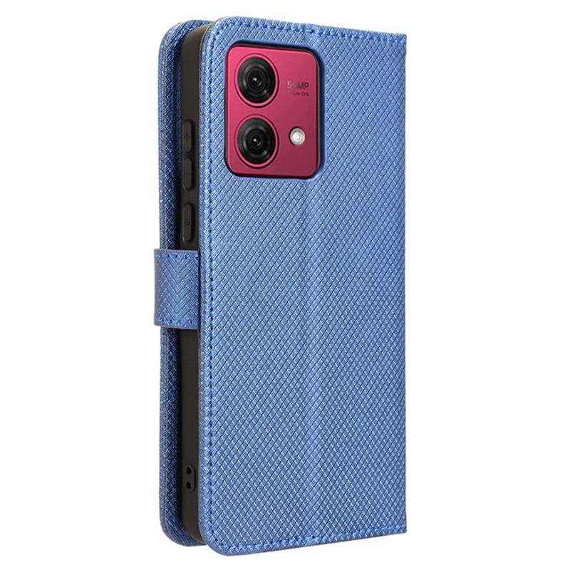 Pour Motorola Moto G84 5G Étui Slim-Fit en cuir Shell Stand Wallet Magnetic Phone Cover - Bleu
