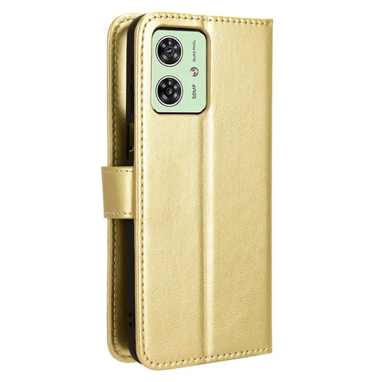 Für Motorola Moto G54 5G / G54 Power 5G / G64 5G / G64y 5G Hülle Stoßfeste Leder-Geldbörsen-Ständer-Handyhülle - Gold