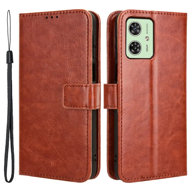 For Motorola Moto G54 5G / G54 Power 5G / G64 5G / G64y 5G Case Shockproof Leather Wallet Stand Phone Cover - Brown