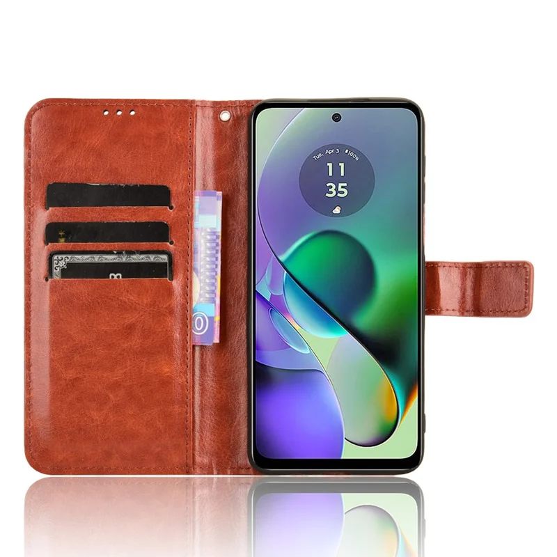 For Motorola Moto G54 5G / G54 Power 5G / G64 5G / G64y 5G Case Shockproof Leather Wallet Stand Phone Cover - Brown