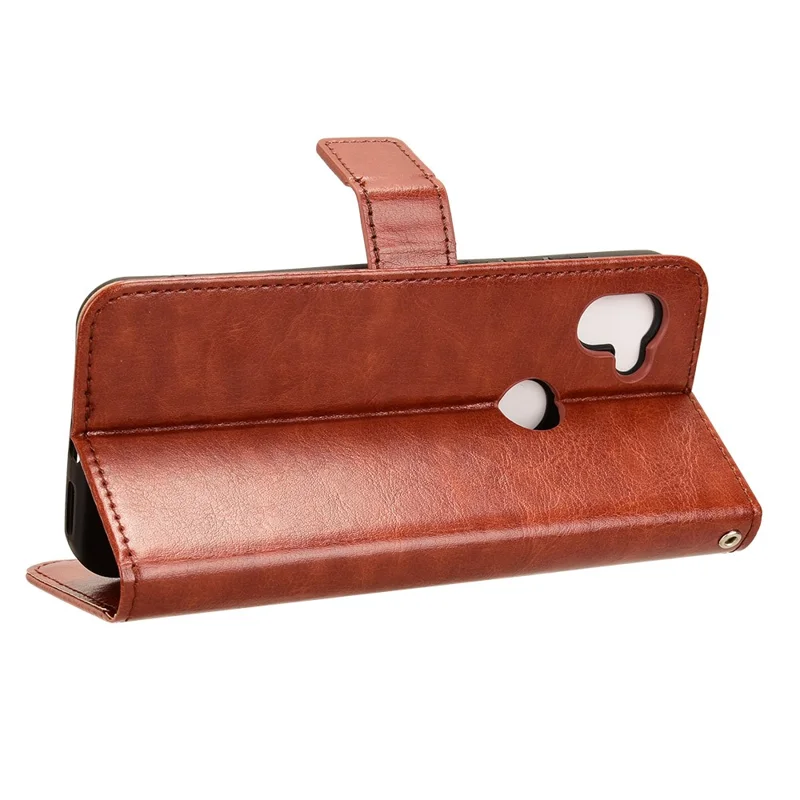 For Orbic Fun+ 4G Case Shockproof Crazy Horse Texture Leather Cover - Brown