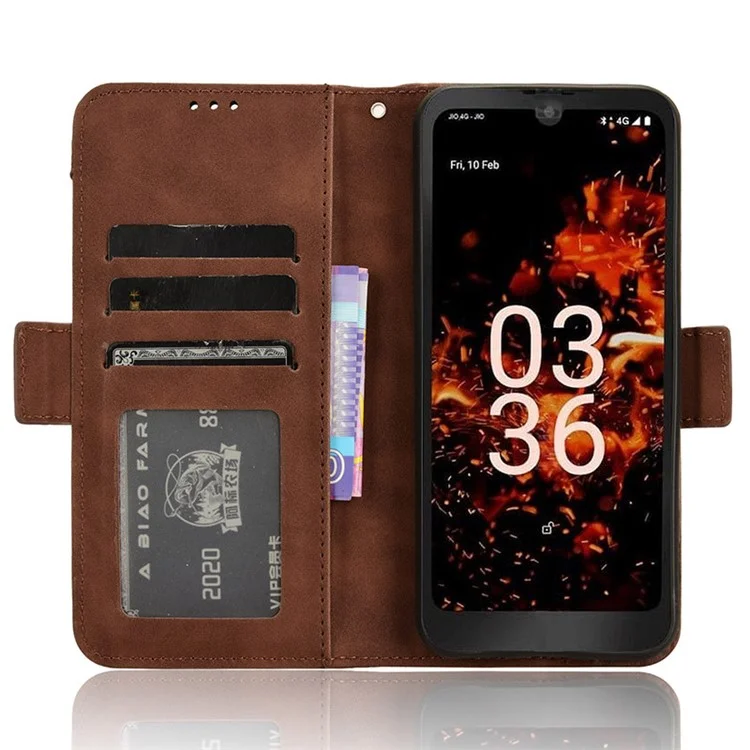 Für Orbic Fun+ 4G Hülle, Kratzfestes PU-Leder, Telefon-Portemonnaie-Folio-Klapphülle - Braun