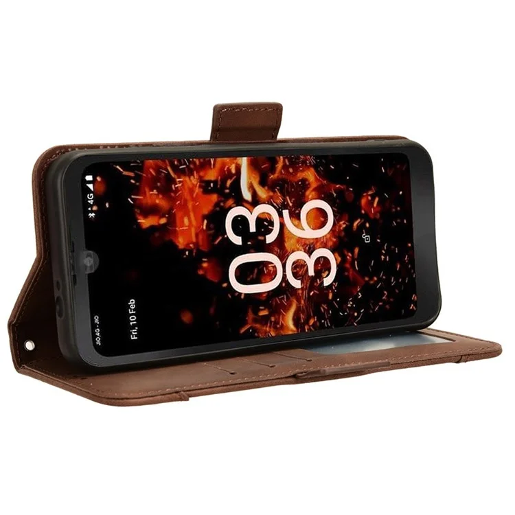 Für Orbic Fun+ 4G Hülle, Kratzfestes PU-Leder, Telefon-Portemonnaie-Folio-Klapphülle - Braun