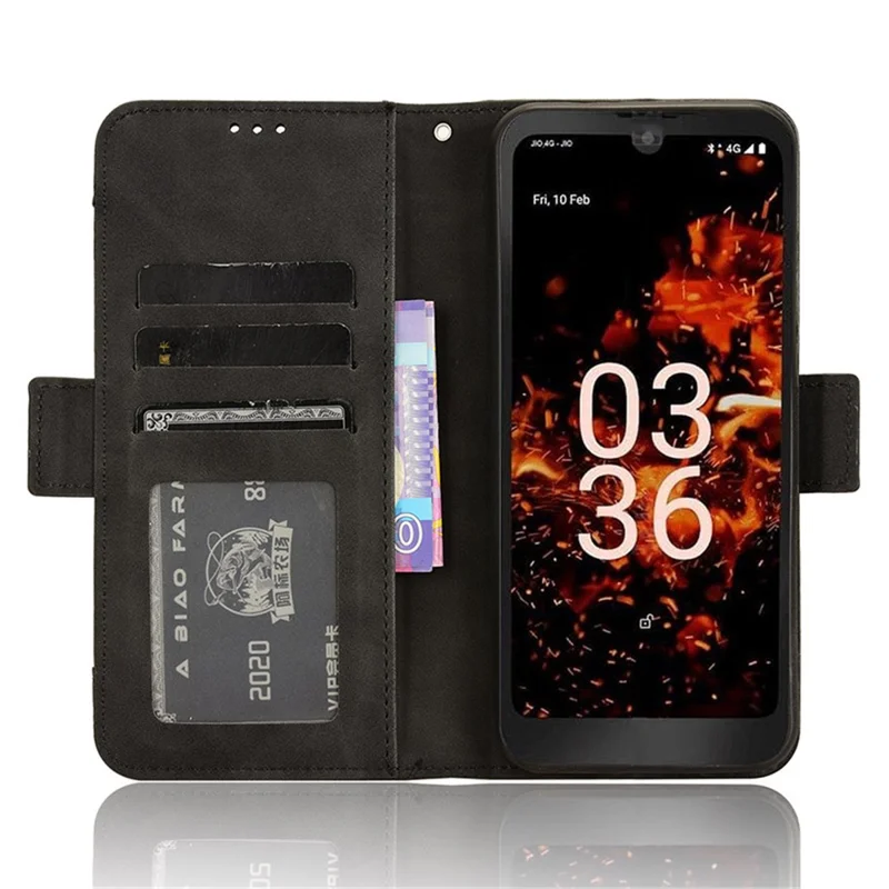 For Orbic Fun+ 4G Case Anti-scratch PU Leather Phone Wallet Folio Flip Cover - Black