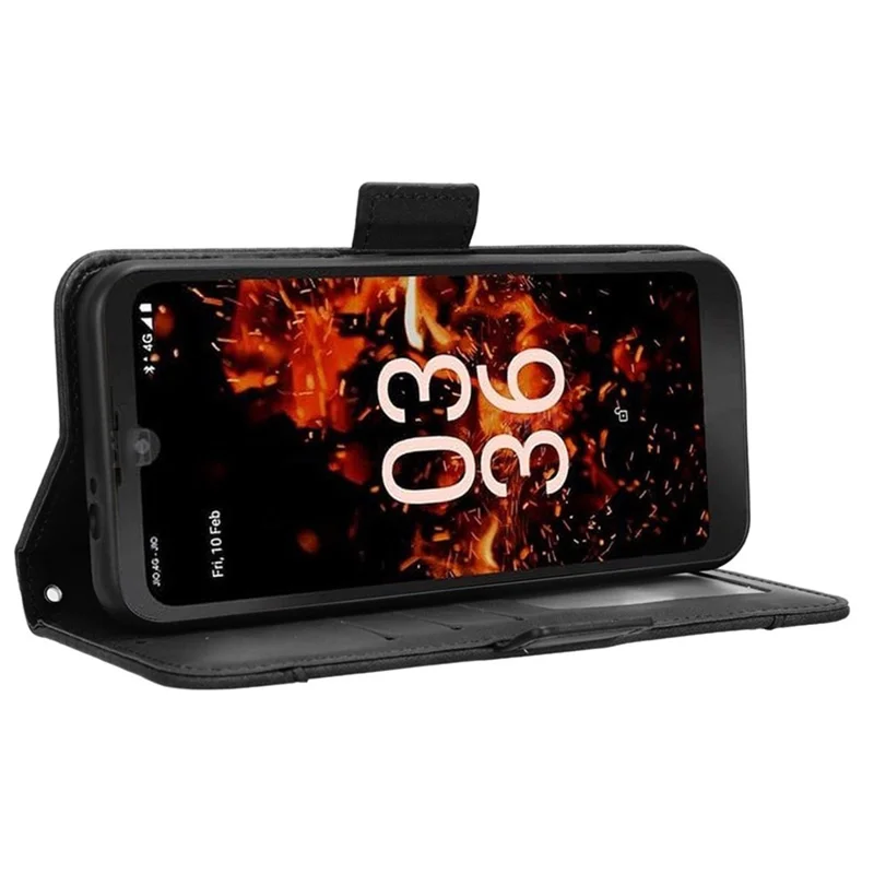 For Orbic Fun+ 4G Case Anti-scratch PU Leather Phone Wallet Folio Flip Cover - Black
