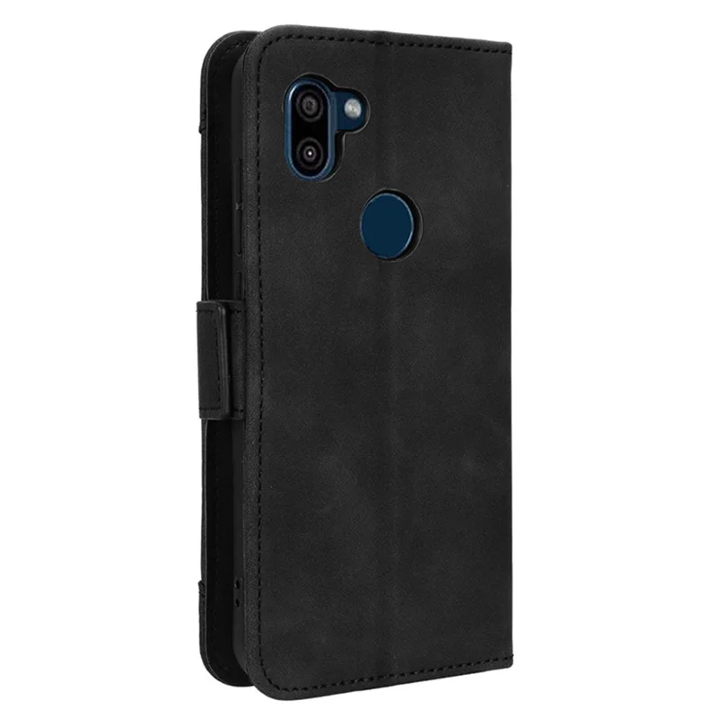 For Orbic Fun+ 4G Case Anti-scratch PU Leather Phone Wallet Folio Flip Cover - Black