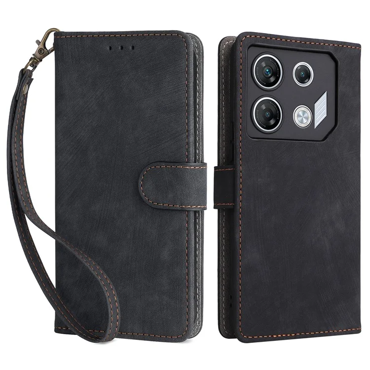 Pour Infinix GT 10 Pro 5G / X6739 Étui Blocage RFID Étui de téléphone en cuir avec support - Noir