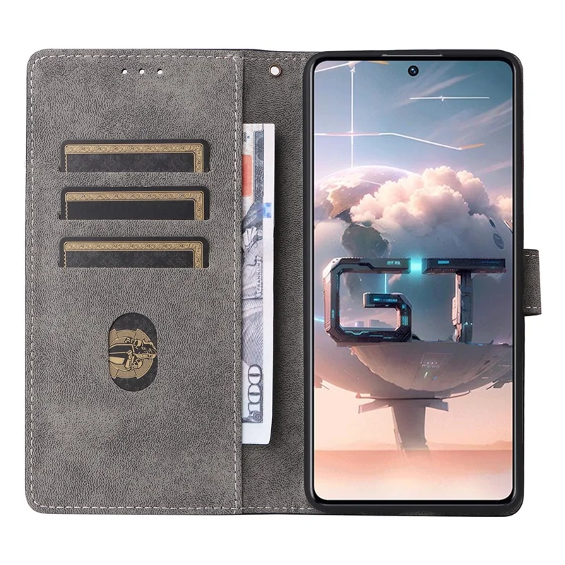 For Infinix GT 10 Pro 5G / X6739 Case RFID Blocking Leather Stand Phone Cover with Strap - Purple