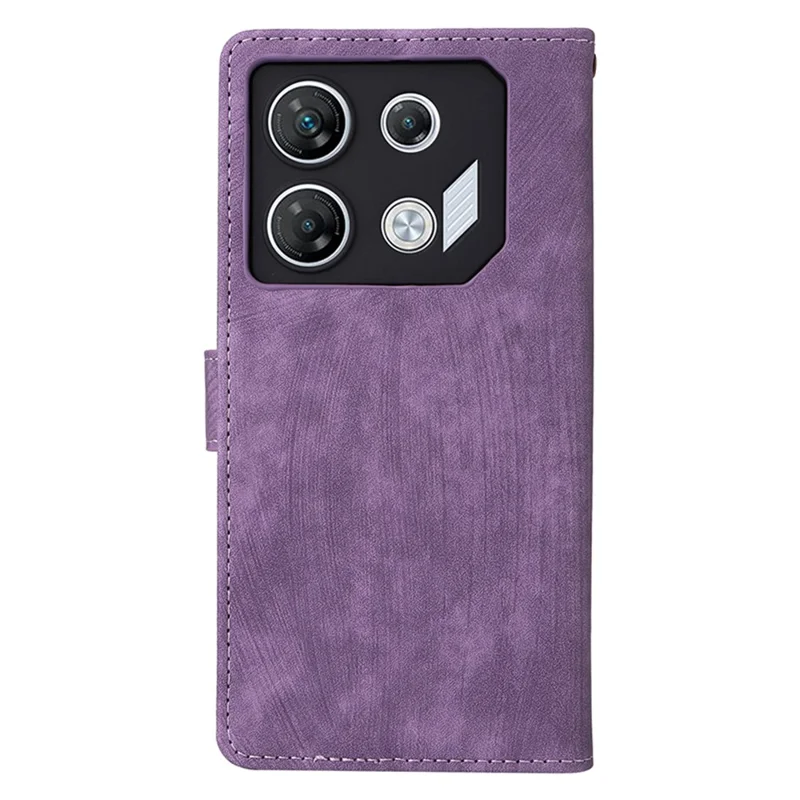 For Infinix GT 10 Pro 5G / X6739 Case RFID Blocking Leather Stand Phone Cover with Strap - Purple
