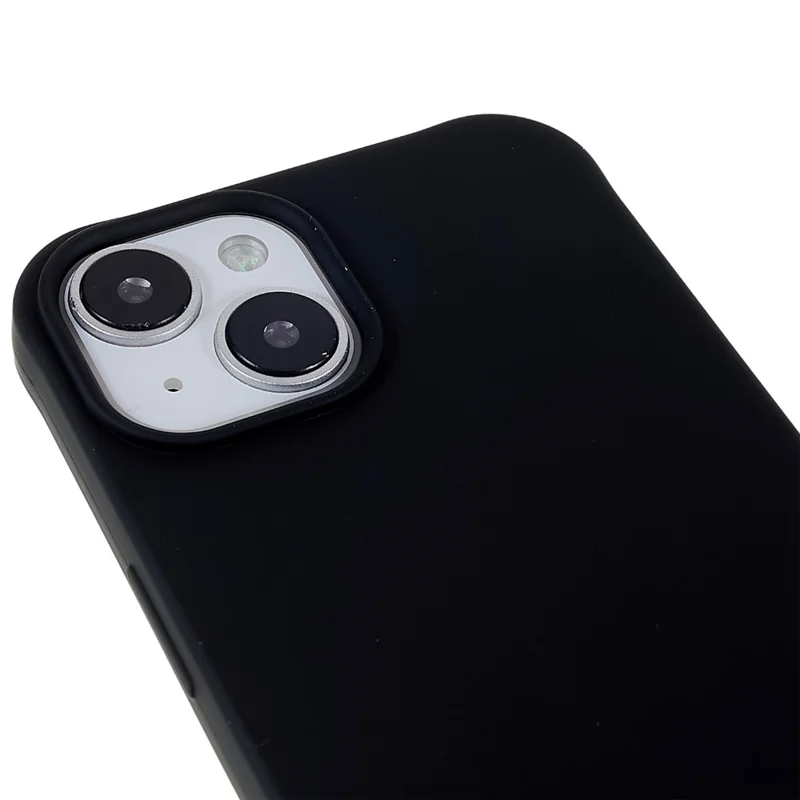 Für iPhone 15 Matte Case Schutzhülle TPU Handyhülle mit breitem Trageriemen - Schwarz