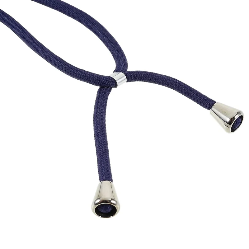 For iPhone 15 TPU Case Shockproof Slim Phone Cover with Long Strap - Dark Blue